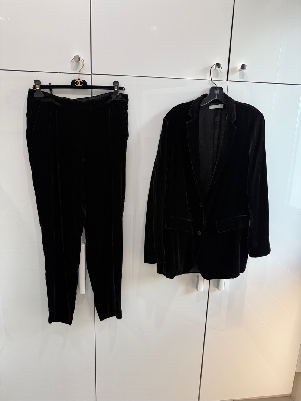 Vince Black Velvet Jacket and pants